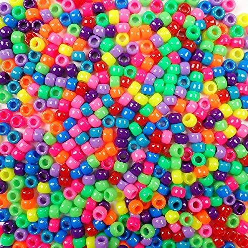 Világít a Sötétben Többszínű Mix Műanyag Póni Gyöngyök 6x9mm, 500, Gyöngyök, Az USA-ban Készült Ömlesztett Póni Gyöngyök Csomag