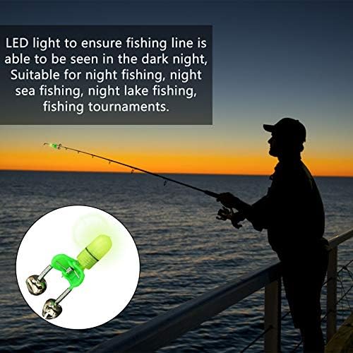 KIMROO Halászati Falatot Riasztás Este LED Rod Tipp, két Harang horgászfelszerelés Fény Klip Jelzője horgászbot