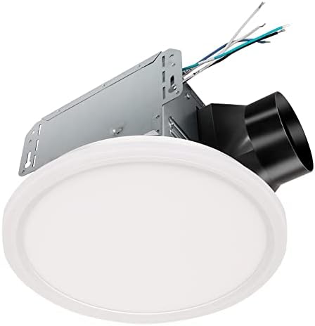 Hykolity Fürdőszoba légelszívás Ventilátor LED (Szabályozható 24W 3CCT), illetve Éjjeli(3W 2000), 100 CFM, 0.8 Sones, Fehér, a Fürdőszoba,
