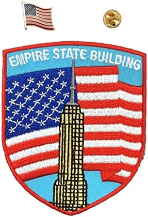 Egy-EGY 2 DB Csomag-Empire State Building Javítás+USA Zászló, Kitűző, Tájékozódási pont Jelkép, Varrni Javítás, Vas Öntapadó Jelvény, Nemzeti