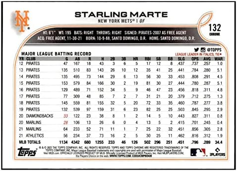 STARLING SAN 2022 Topps Chrome Sonic Edition 132 NM+-MT+ MLB Baseball Mets