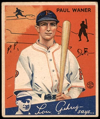 1934 Goudey 11 Paul Waner Pittsburgh Pirates (Baseball Kártya) Dean Kártyák 2 - JÓ Kalózok