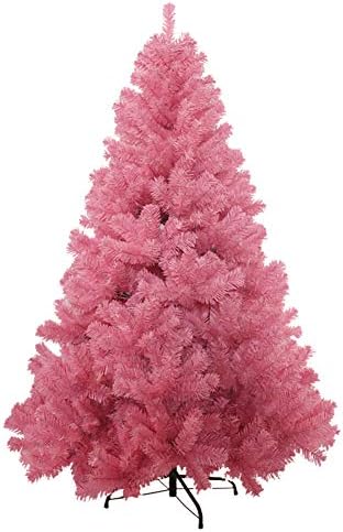 CAIXIN Prémium Rózsaszín Mesterséges karácsonyfa,kivilágítatlan karácsonyfa Ünnepi Dekoráció Lucfenyő Csuklós Szilárd Fém Állvány Teljes Fa-Rózsaszín