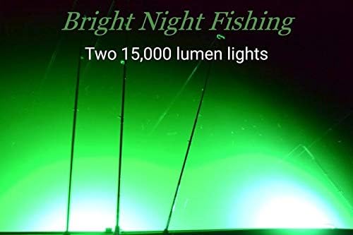 Fényes Éjszakai Horgászat Zöld LED Éjszakai Horgászat Fény 15,000 Lumen 30ft Kábel Vízálló AC Víz alatti Halászat Fény 300 Zöld