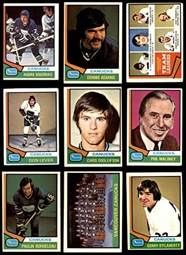 1974-75 O-Pee-Chee Vancouver Canucks Közelében Csapat készen áll Vancouver Canucks (Set) VG+ Canucks