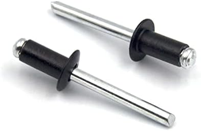 ISPINNER 100 1/4 x 1/2 Alumínium Vak Szegecsek, 6.4 x 12,7 mm-es Pop Szegecs Csomag 100 (Fekete)