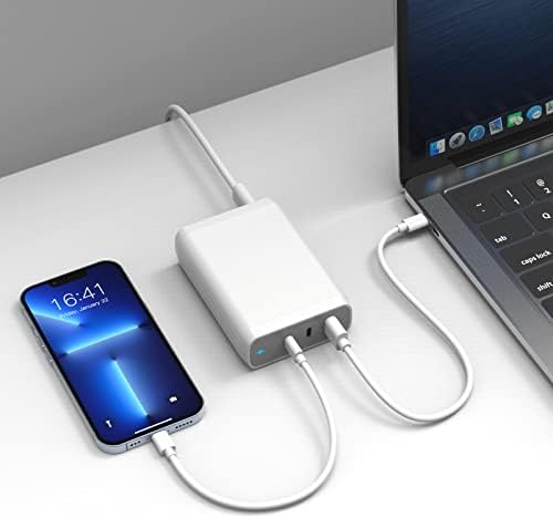 HotTopStar 140W USB-C Adapter, 3-Port GaN PD Laptop Töltő, USB C, Gyors Töltő Kompatibilis a MacBook Pro 16inch Levegő, iPad Pro, Galaxy S22/S21,