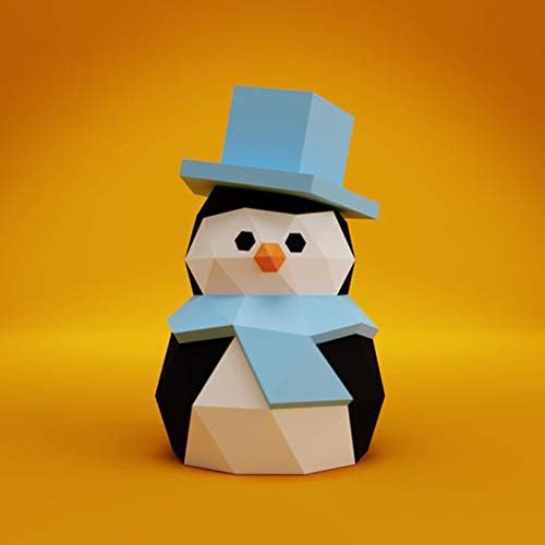 WLL-DP Hóember, valamint Pingvin Három-Dimenziós Geometriai Otthoni Dekoráció 3D Papír Kézműves Papír Szobor Papír Játék DIY