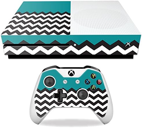 MightySkins Bőr Kompatibilis a Microsoft Xbox One S - Teal Chevron | Védő, Tartós, Egyedi Vinyl Matrica wrap Borító | Könnyű Alkalmazni,