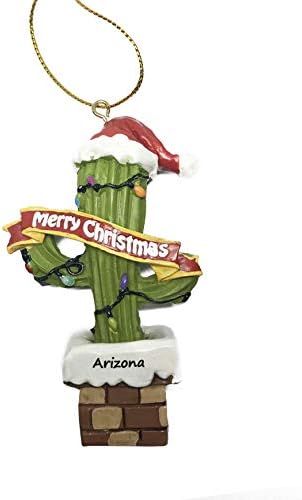 Kaktusz karácsonyfa egy Mikulás Sapkát Gyanta Karácsonyi Dísz (Télapó Sapka Kaktusz)