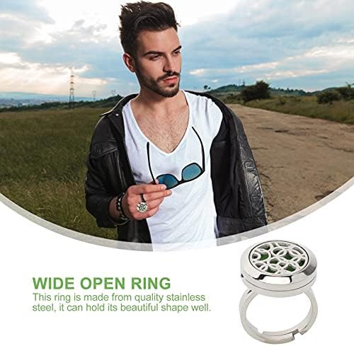 Férfi Gyűrűk Légfrissítő Diffúzor Medál illóolaj Sockets Rozsdamentes Acél Állítható Gyűrű Illat Diffúzor Ékszer Gyűrű a Nők, Lányok