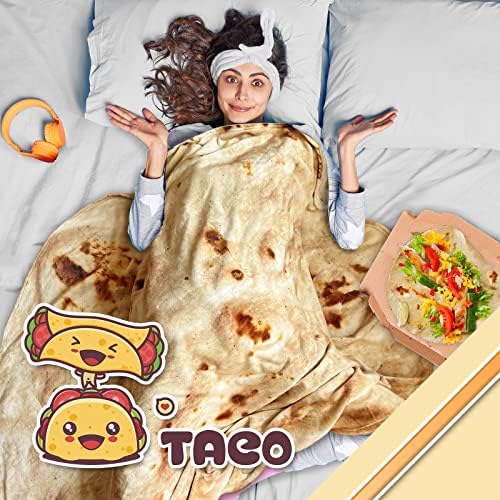 Tortilla Takaró Vicces Ajándék Élelmiszer Felnőtt Gyerek Mérete 60 Hüvelyk Dupla Oldalon Mexikói Taco Aranyos Baba Idegen, Furcsa Személyre