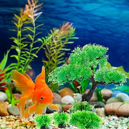 Zerodeko Betta akvárium, Akváriumi Növények Mesterséges Víz alatti Fű Élénk akvárium Szimuláció Fa Alap 4db a Pet Shop Micro