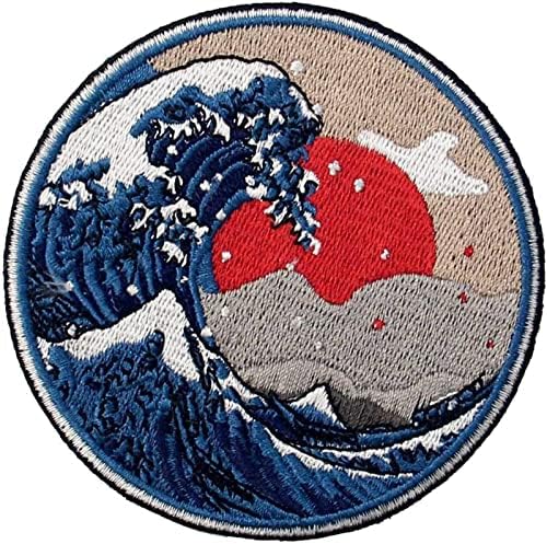 Nagy Hullám Le Kanagawa Javítás,Hímzett Morál Javítás Taktikai Harci Bagde Taktikai Katonai Morál Javítás Meghatározott Horog/Hurok Hátlap