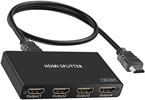 HDMI Splitter 1 4, 4K@30HZ 1x4 HDMI Splitter a Full HD 1080P 3D Splitter, Támogatja a HDCP1.4,Kompatibilis a PS4 Tűz Stick