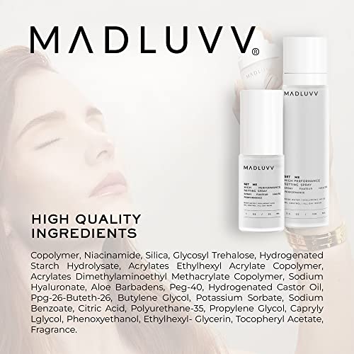 MADLUVV Set Me™ - Smink Beállítás Spray, Ultra hialuronsav, Rosewater Köd