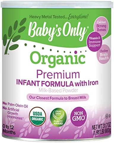 A baba Csak Szerves Prémium Tejelő Anyatej-helyettesítő Tápszer, Érték, Méret, 31.7 Oz (Csomag 6) | Non GMO | USDA Bio | Tiszta