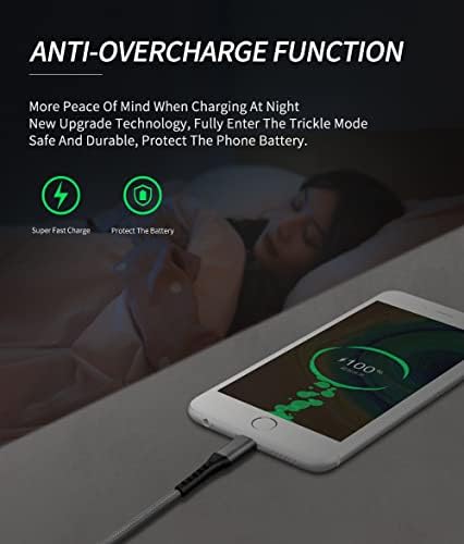 Szürke Színű Multi 3 in 1 USB Gyors Töltő Kábel Android/iPhone - /Micro-USB Port Kompatibilis Mobiltelefonok/Tabletta/Huawei/Samsung/LG/Google