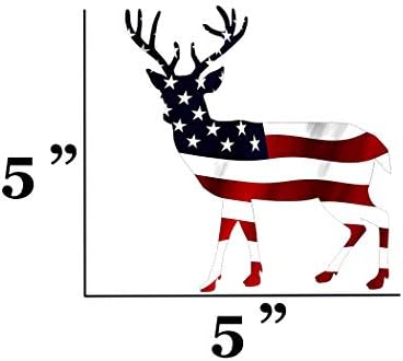 Rogue River Taktikai Deer Hunter Buck Matrica Sziluett Amerikai Zászló USA Nagy 5x5 Centis Hazafias Matrica Auto Matricát Vinil Autó,