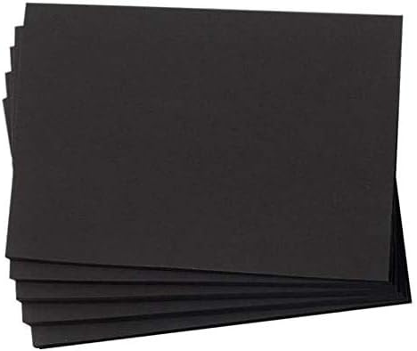 Hamilco Fekete Színű Karton Vastag papír - Üres Megjegyzés Üdvözlő Meghívók & Index Kártya - Lapos 4.5 x 6.25 A6 Nehéz Súly 80 kg Scrapbook