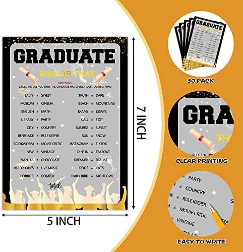 Érettségi Party Játékok - E, Vagy Hogy a Játék Kártyák az A Diplomás - Érettségi Party Dekoráció 2022 - Arany & Fekete Grad Ünnepségek