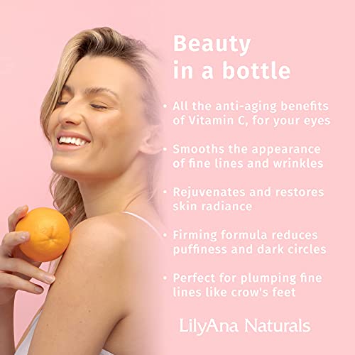 LilyAna Naturals Szem Krém 1.7 Oz, valamint C-Vitamin Krém-1 dl Bundle - Anti-Aging C-Vitamin a Szem, illetve a Szem Krém Sötét Karikák,