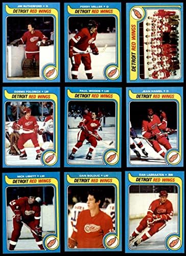1979-80 Topps Detroit Red Wings Közelében Csapat készen áll a Detroit Red Wings (Set) VG+ Vörös Szárnyak