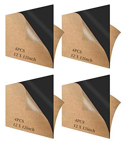Fekete Akril, Plexi Lap, MIKING 4 Csomag 12 x 12 Colos Fekete Leadott Tér Panel 1/8 Vastag (3mm), Plexi Üveg Akril Tábla Védő Papírt