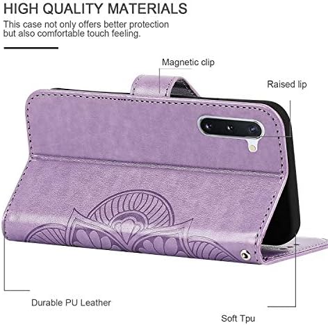 Ateeky Samsung Galaxy Note 10 Tárca az Esetben, Mandala Virág Minta,[Állvány Funkció] Védő PU Bőr Flip Cover Hitel Kártya Slot