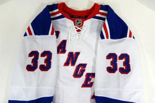 A New York Rangers Andre Deveaux 33 Játék Kiadott Fehér Jersey DP08987 - Játék Használt NHL-Mezek