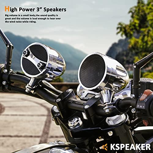 KSPEAKER Motorkerékpár Hangszóró Bluetooth Vízálló Rádió Audio-Rendszer Erősítő, 3 Inch, Fém Mp3 Lejátszó, Nagy QUAD, Robogó, Kerékpár,12