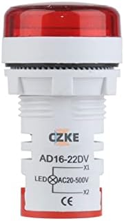 CRFYJ 2db Mini Digitális Voltmérő 22mm Kerek AC 12-500V Feszültség Teszter Mérő Monitor bekapcsolt állapotot Jelző LED 30x30mm (Szín