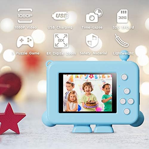 A gyerekek Digitális Fényképezőgép Játékok, Kisgyermek Ajándékok 3-10 Éves Gyermekek 1080P HD Nagy Felbontású Videót, 40 Képet, 2 hüvelykes
