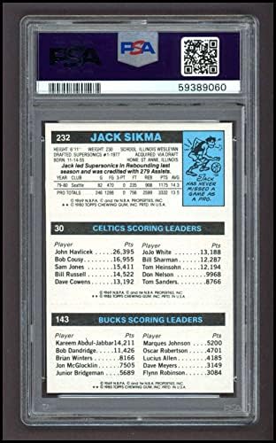 1980 Topps 143/30 / 232 Marques Johnson/Larry Bird/Jack Sikma (Kosárlabda Kártya) PSA a PSA 8.00