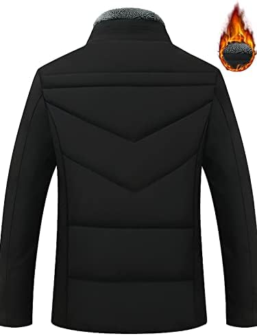 Xinbalove Kabátok Férfi Kabát Férfi Kabát Férfi Levelet Grafikus Borg Gallér Puffer Coat Kabátok Férfiak (Szín : Fekete, Méret