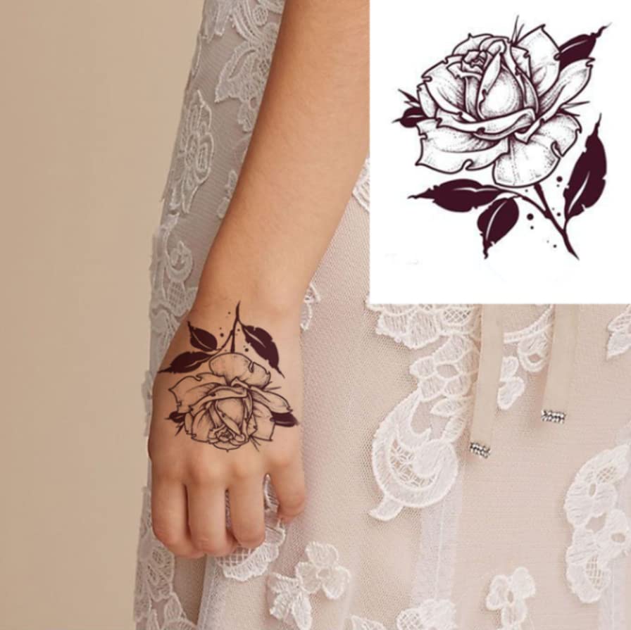10 Lap Vízálló Tetoválás Matrica Mandala Totem Virág Fekete Hamis Tetoválás Kéz Ujja A Víz Transzfer Flash Body Art Ideiglenes Tetoválás