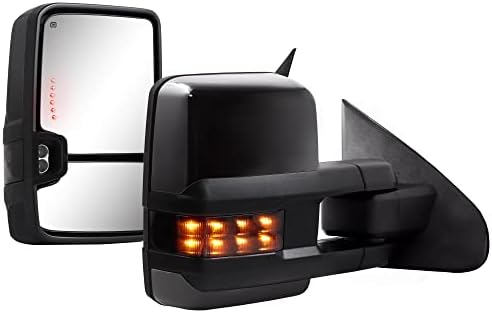 Vontató Tükrök a 2014-2018 Chevy Silverado GMC Sierra 1500 2500 HD 3500 HD Hatalom Üveg LED Nyíl Viszont Lámpa Tartalék Lámpa,