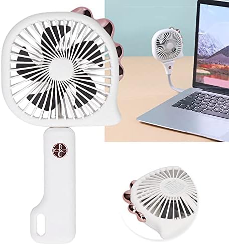 Yuecoom USB Töltés Fehér Asztali Elektromos Ventilátor, 3‑fokozatú, Állítható Alsó Noisey Hordozható Kis Ventilátor, Erős Szél Mini Ventilátor