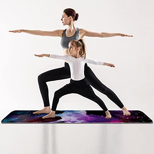 Vastag, Csúszásmentes Gyakorlat & Fitness 1/4 jóga szőnyeg Egyszarvú Csillagos Ég Galaxy Nyomtatás Jóga Pilates & Emelet Fitness Edzés (61x183cm)
