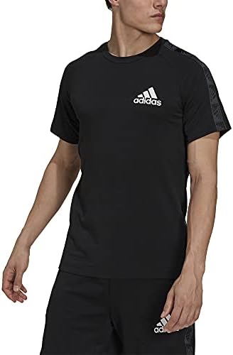 adidas Férfi Célja, 2 Mozgás, Sport, Mozgás Logo Póló, Fekete/Fehér