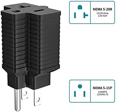 Túlfeszültségvédő elosztó, 10 VÁLTÓÁRAMÚ Dugaszolóaljzathoz & 4 USB Port & 2-Pack NEMA 15A, hogy 20A Dugó Adapter