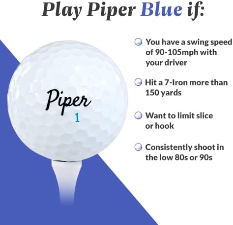 Piper Golf Prémium Golf Golyó a Maximális Távolság pedig Egyenesebb Kép | Hátrány Tartomány 5-15 | USGA Jóváhagyott | 1 Tucat (12-Golyó)