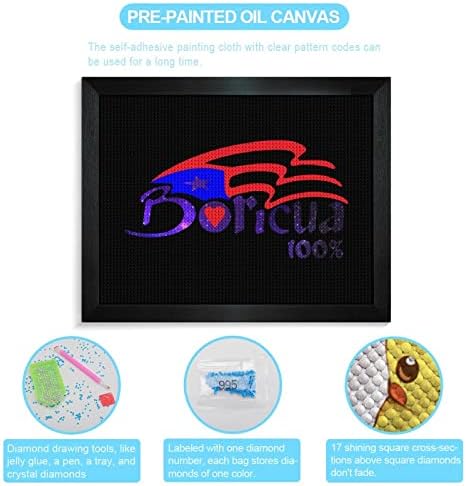 Galaxy Boricua Puerto Rico Zászló Gyémánt Festmény Készletek Képkeret 5D DIY Teljes Gyakorlat Strasszos Művészeti Fali