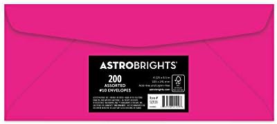 Astrobrights Szín 10 Boríték, 4.125 x 9.5, 24 lb/89 gsm, Boldog 5-Színek, 200 Csomag (92109), Sárga,Narancs,Zöld