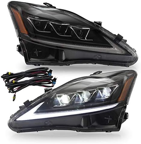 VLAND Fényszóró Szerelvény Alkalmas a Lexus IS250/ IS250C IS350 IS350C IS220d 2006-2012, ISF 2008-2014 W/DRL, LED-es Első lámpa Sorozatos