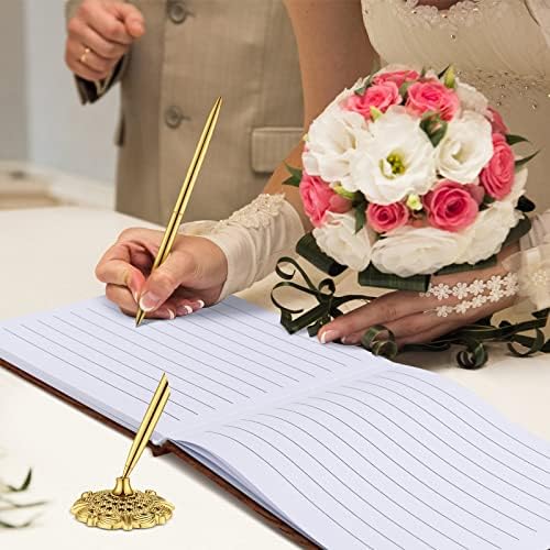 Esküvői vendégkönyv Beállított Esküvői emlékkönyv Bélelt Esküvői Registry Vendégkönyv Arany Toll Tartó, Vendég Jelet a Táblázat