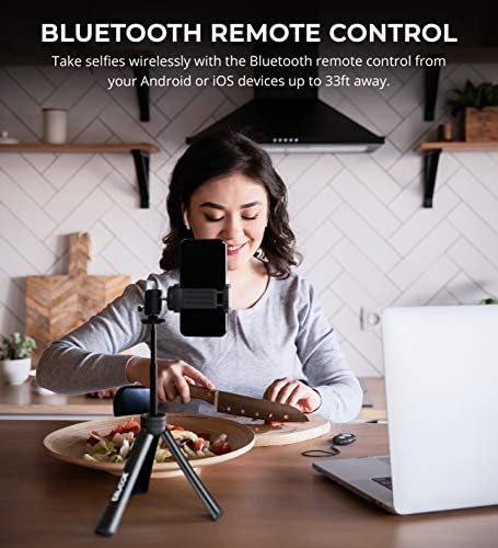 Blucoil Kihúzható Önarckép Stick Bluetooth Távirányító, 33-FT Vezeték nélküli Hatótávolság, Vízálló háromlábú Állvány, valamint