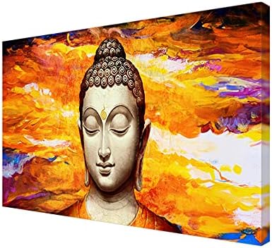 999Store Sárga Buddha Nyomtatott Vászon Festmény(Vászon Unframed_36X54 Inch_ Sárga ) ULP36540323