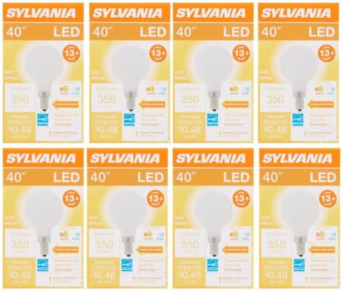 SYLVANIA (8 Izzók) LED Gömb Izzó G16.5, 40 watt Egyenértékű, Puha, Fehér, Matt, Gyertyatartót Bázis, Szabályozható LED Izzó