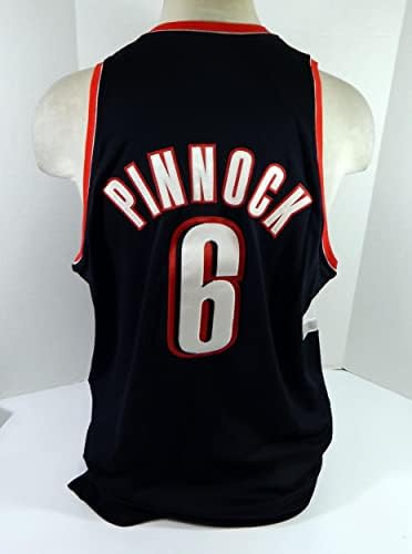 2007-08 Portland Trail Blazers JR Pinnock 6 Játék Használt Fekete Jersey 50 DP30545 - NBA Játék Használt
